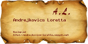 Andrejkovics Loretta névjegykártya